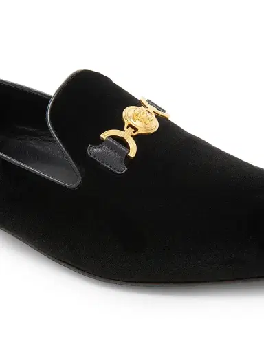 Versace Men's Medusa Velvet Slippers - Black Vibrated Gold - Size 13 | Thumbnail 5 Versace Men's Medusa Velvet Slippers - Black Vibrated Gold - Size 13 | Thumbnail 5