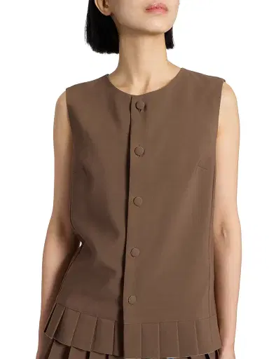 MM6 MAISON MARGIELA Women's Pleated Wool-Blend Tunic Top - Brown - Size 8 | Thumbnail 6 MM6 MAISON MARGIELA Women's Pleated Wool-Blend Tunic Top - Brown - Size 8 | Thumbnail 6