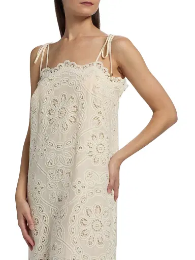 Zimmermann Women's Rhiannon Embroidered Cotton Midi-Dress - | Thumbnail 6 Zimmermann Women's Rhiannon Embroidered Cotton Midi-Dress - | Thumbnail 6