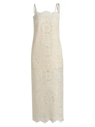 Zimmermann Women's Rhiannon Embroidered Cotton Midi-Dress - | Thumbnail 1 Zimmermann Women's Rhiannon Embroidered Cotton Midi-Dress - | Thumbnail 1