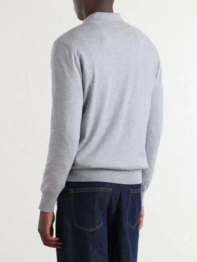 ELEVENTY Cotton and Cashmere-Blend Polo Shirt - Men | Thumbnail 4 ELEVENTY Cotton and Cashmere-Blend Polo Shirt - Men | Thumbnail 4