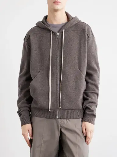 Rick Owens Cashmere and Wool-Blend Zip-Up Hoodie - Men | Thumbnail 3 Rick Owens Cashmere and Wool-Blend Zip-Up Hoodie - Men | Thumbnail 3