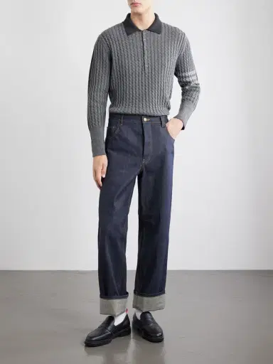 Thom Browne Knitted Merino Wool Polo Sweater - Men | Thumbnail 2 Thom Browne Knitted Merino Wool Polo Sweater - Men | Thumbnail 2