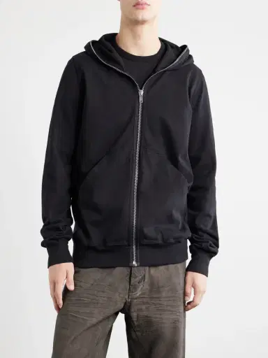 DRKSHDW by Rick Owens Gimp Cotton-Jersey Zip-Up Hoodie - Men | Thumbnail 3 DRKSHDW by Rick Owens Gimp Cotton-Jersey Zip-Up Hoodie - Men | Thumbnail 3