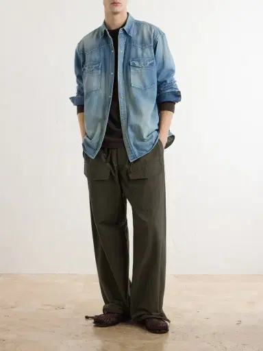 A.PRESSE Vintage Western Denim Shirt - Men | Thumbnail 2 A.PRESSE Vintage Western Denim Shirt - Men | Thumbnail 2