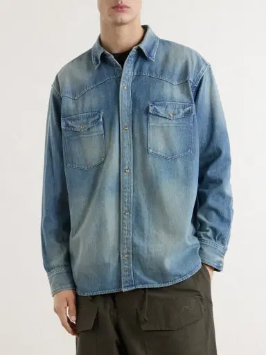 A.PRESSE Vintage Western Denim Shirt - Men | Thumbnail 3 A.PRESSE Vintage Western Denim Shirt - Men | Thumbnail 3