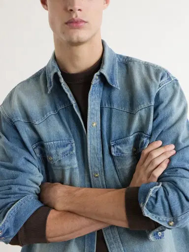 A.PRESSE Vintage Western Denim Shirt - Men | Thumbnail 5 A.PRESSE Vintage Western Denim Shirt - Men | Thumbnail 5
