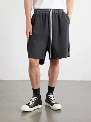 DRKSHDW by Rick Owens Straight-Leg Cotton-Jersey Drawstring Shorts - Men | Thumbnail 3 DRKSHDW by Rick Owens Straight-Leg Cotton-Jersey Drawstring Shorts - Men | Thumbnail 3