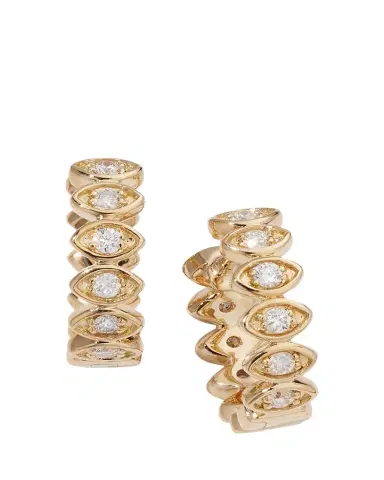 Sydney Evan Marquis Huggie Hoop Earrings | Thumbnail 1 Sydney Evan Marquis Huggie Hoop Earrings | Thumbnail 1