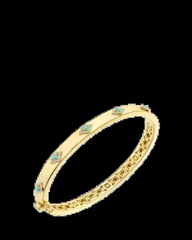 Sydney Evan Bezel Evil Eye Hinged Bangle | Thumbnail 2 Sydney Evan Bezel Evil Eye Hinged Bangle | Thumbnail 2