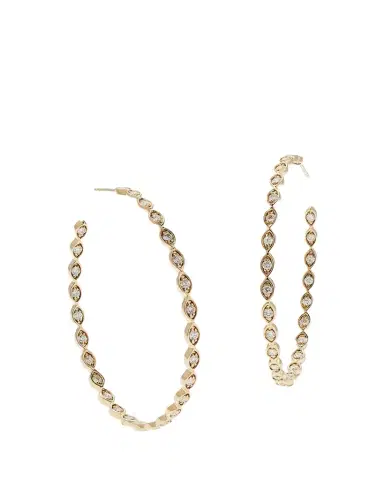 Sydney Evan Yellow Gold Large Marquise Evil Eye Diamond Hoop Earrings | Thumbnail 1 Sydney Evan Yellow Gold Large Marquise Evil Eye Diamond Hoop Earrings | Thumbnail 1