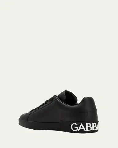 Dolce & Gabbana Men's Portofino Leather Low-Top Sneakers | Thumbnail 4 Dolce & Gabbana Men's Portofino Leather Low-Top Sneakers | Thumbnail 4