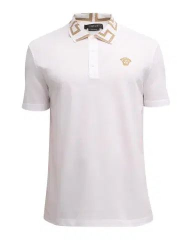 Versace Men's Greca-Collar Polo Shirt | Thumbnail 1 Versace Men's Greca-Collar Polo Shirt | Thumbnail 1