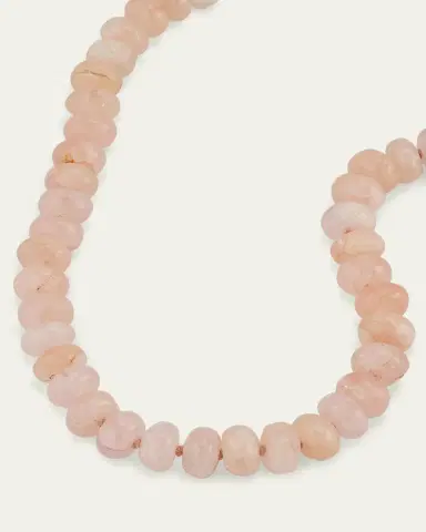 Sydney Evan 14K Yellow Gold Multi Marquise Rondelle Morganite Beaded Necklace with Clip-On Fishnet Charm | Thumbnail 4 Sydney Evan 14K Yellow Gold Multi Marquise Rondelle Morganite Beaded Necklace with Clip-On Fishnet Charm | Thumbnail 4