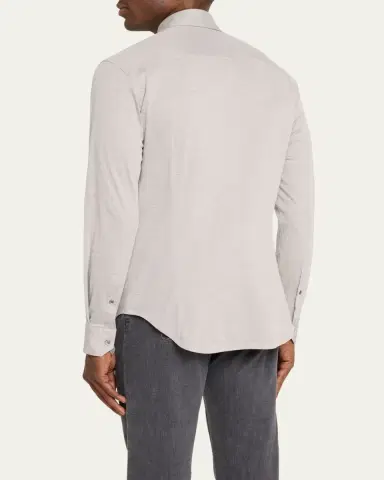 Giorgio Armani Men's Solid Cotton Stretch Sport Shirt | Thumbnail 3 Giorgio Armani Men's Solid Cotton Stretch Sport Shirt | Thumbnail 3
