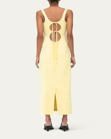Another Tomorrow Tie-Back Long Sleeveless Sheath Dress | Thumbnail 3 Another Tomorrow Tie-Back Long Sleeveless Sheath Dress | Thumbnail 3