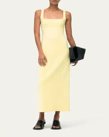 Another Tomorrow Tie-Back Long Sleeveless Sheath Dress | Thumbnail 4 Another Tomorrow Tie-Back Long Sleeveless Sheath Dress | Thumbnail 4