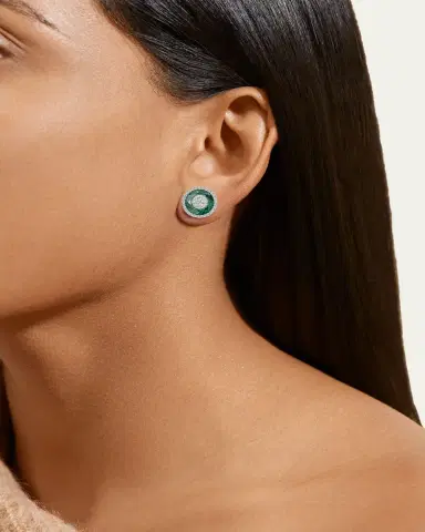 Bhansali 18K White Gold 10mm Halo Fusion Stud Earrings with Diamonds | Thumbnail 2 Bhansali 18K White Gold 10mm Halo Fusion Stud Earrings with Diamonds | Thumbnail 2