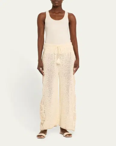 Hannah Artwear Kasi Wide-Leg Cotton Crochet Pants | Thumbnail 2 Hannah Artwear Kasi Wide-Leg Cotton Crochet Pants | Thumbnail 2