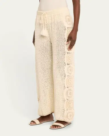 Hannah Artwear Kasi Wide-Leg Cotton Crochet Pants | Thumbnail 4 Hannah Artwear Kasi Wide-Leg Cotton Crochet Pants | Thumbnail 4