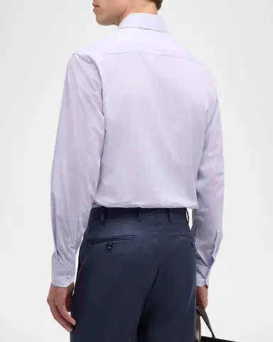 Giorgio Armani Men's Micro-Stripe Dress Shirt | Thumbnail 3 Giorgio Armani Men's Micro-Stripe Dress Shirt | Thumbnail 3