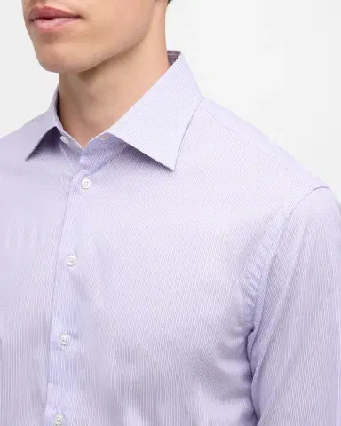 Giorgio Armani Men's Micro-Stripe Dress Shirt | Thumbnail 5 Giorgio Armani Men's Micro-Stripe Dress Shirt | Thumbnail 5