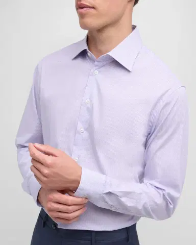 Giorgio Armani Men's Micro-Stripe Dress Shirt | Thumbnail 6 Giorgio Armani Men's Micro-Stripe Dress Shirt | Thumbnail 6