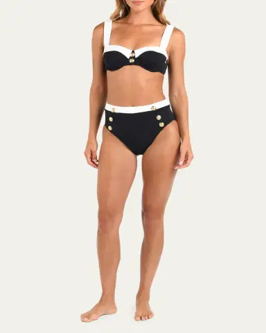 L'AGENCE Vanessa Colorblock Chic High-Waist Bikini Bottoms | Thumbnail 2 L'AGENCE Vanessa Colorblock Chic High-Waist Bikini Bottoms | Thumbnail 2