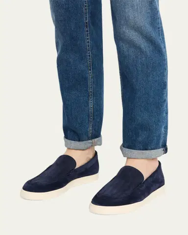 Brunello Cucinelli Men's Hybrid Venetian Suede Slip-Ons | Thumbnail 10 Brunello Cucinelli Men's Hybrid Venetian Suede Slip-Ons | Thumbnail 10