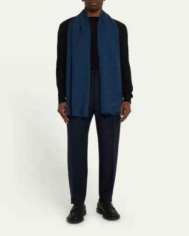Alonpi Men's Printed Wool Scarf | Thumbnail 5 Alonpi Men's Printed Wool Scarf | Thumbnail 5