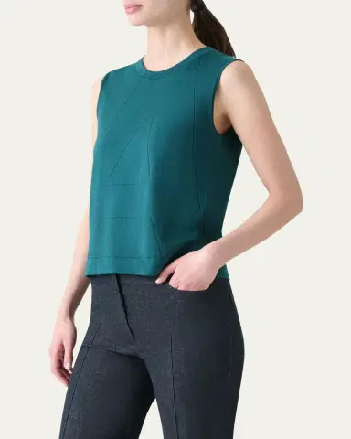 Akris Sea Island Cotton Tank Top | Thumbnail 4 Akris Sea Island Cotton Tank Top | Thumbnail 4