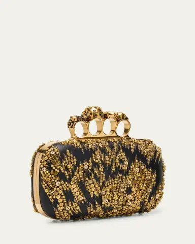 McQueen Skull Four Ring Embellished Clutch Bag | Thumbnail 3 McQueen Skull Four Ring Embellished Clutch Bag | Thumbnail 3