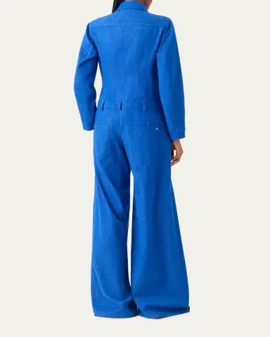 Akris Hellas Stretch Denim Wide-Leg Overall Jumpsuit | Thumbnail 3 Akris Hellas Stretch Denim Wide-Leg Overall Jumpsuit | Thumbnail 3
