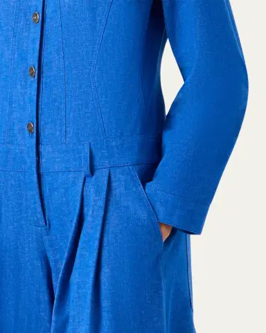 Akris Hellas Stretch Denim Wide-Leg Overall Jumpsuit | Thumbnail 5 Akris Hellas Stretch Denim Wide-Leg Overall Jumpsuit | Thumbnail 5