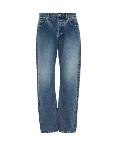 JW Anderson Men's Blue-Wash Denim Straight Leg Jeans | Thumbnail 1 JW Anderson Men's Blue-Wash Denim Straight Leg Jeans | Thumbnail 1