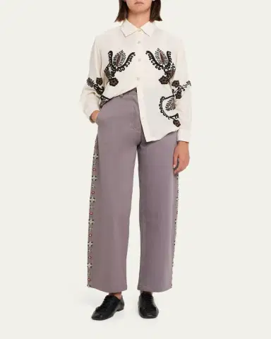 Kartik Research Embroidered Curve-Seam Trousers | Thumbnail 2 Kartik Research Embroidered Curve-Seam Trousers | Thumbnail 2