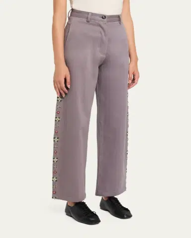 Kartik Research Embroidered Curve-Seam Trousers | Thumbnail 4 Kartik Research Embroidered Curve-Seam Trousers | Thumbnail 4