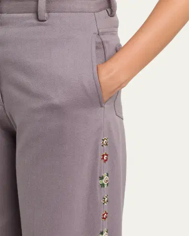 Kartik Research Embroidered Curve-Seam Trousers | Thumbnail 5 Kartik Research Embroidered Curve-Seam Trousers | Thumbnail 5