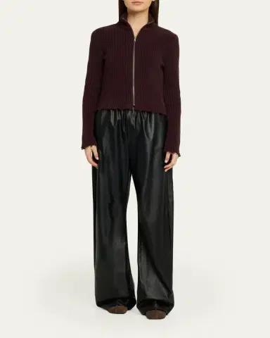 Maison Margiela Ribbed Mock-Neck Cardigan | Thumbnail 2 Maison Margiela Ribbed Mock-Neck Cardigan | Thumbnail 2