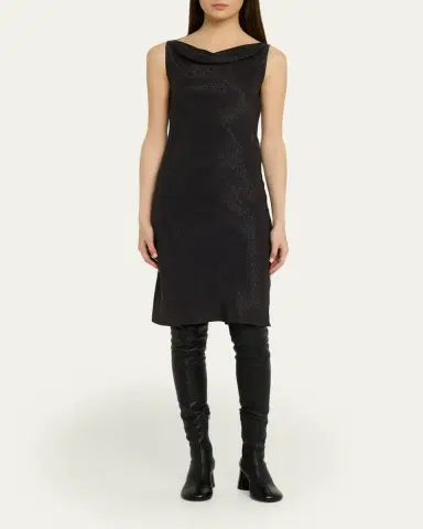 Maison Margiela Jacquard Cowl-Neck Midi Dress | Thumbnail 2 Maison Margiela Jacquard Cowl-Neck Midi Dress | Thumbnail 2
