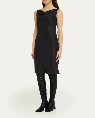 Maison Margiela Jacquard Cowl-Neck Midi Dress | Thumbnail 4 Maison Margiela Jacquard Cowl-Neck Midi Dress | Thumbnail 4