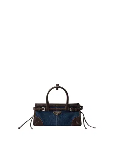 Prada Bonnie Denim & Leather Top-Handle Bag | Thumbnail 1 Prada Bonnie Denim & Leather Top-Handle Bag | Thumbnail 1