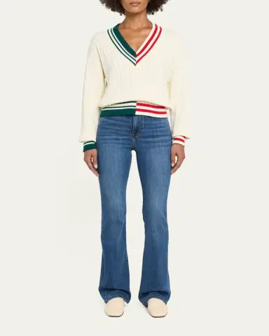 SEROYA Iona Colorblock Cable-Knit Sweater | Thumbnail 2 SEROYA Iona Colorblock Cable-Knit Sweater | Thumbnail 2