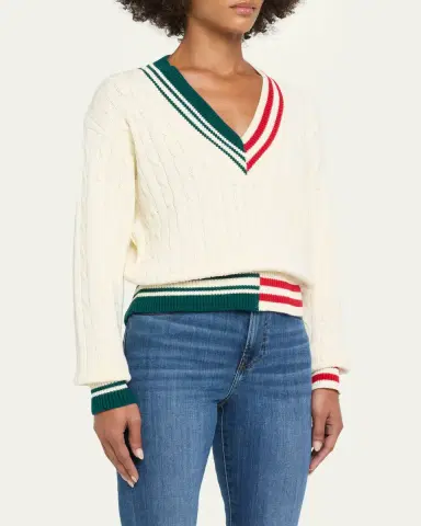 SEROYA Iona Colorblock Cable-Knit Sweater | Thumbnail 4 SEROYA Iona Colorblock Cable-Knit Sweater | Thumbnail 4