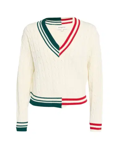 SEROYA Iona Colorblock Cable-Knit Sweater | Thumbnail 1 SEROYA Iona Colorblock Cable-Knit Sweater | Thumbnail 1