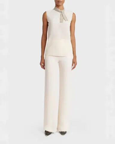 Valentino Garavani Silk Tie Neck Sleeveless Blouse | Thumbnail 2 Valentino Garavani Silk Tie Neck Sleeveless Blouse | Thumbnail 2
