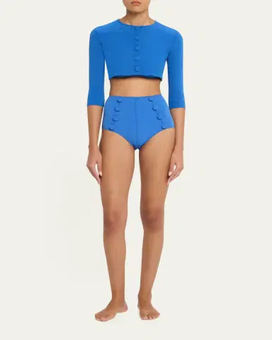 Lisa Marie Fernandez Crepe Cropped Cardigan | Thumbnail 2 Lisa Marie Fernandez Crepe Cropped Cardigan | Thumbnail 2