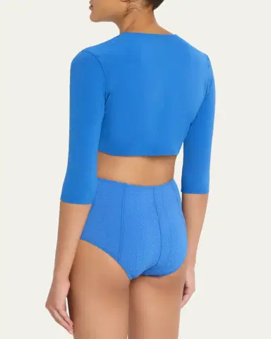 Lisa Marie Fernandez Crepe Cropped Cardigan | Thumbnail 3 Lisa Marie Fernandez Crepe Cropped Cardigan | Thumbnail 3