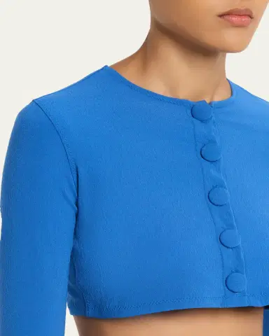 Lisa Marie Fernandez Crepe Cropped Cardigan | Thumbnail 5 Lisa Marie Fernandez Crepe Cropped Cardigan | Thumbnail 5