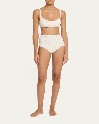 Lisa Marie Fernandez Balconette High-Waist Two-Piece Swimsuit | Thumbnail 2 Lisa Marie Fernandez Balconette High-Waist Two-Piece Swimsuit | Thumbnail 2